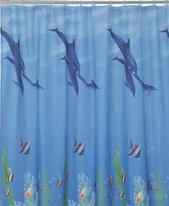 DOLPHIN - Impregnált textil zuhanyfüggöny - 180 x 200 cm