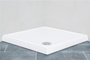 Favorit ULTRA SLIM zuhanytálca szögletes - szaniter akril - leeresztővel - szifonnal - 90 x 90 cm