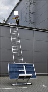 Létrás ferdepályás felvonó napelemekhez csörlővel 12m + szállító kocsi napelemekhez