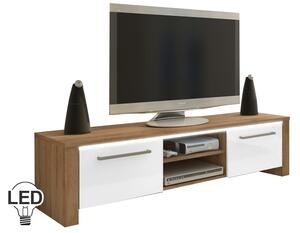 TV asztal/szekrény Helix (világos sonoma + fényes fehér). 780044