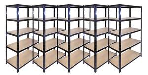 5 DARAB Salgó polc 2000x1200x400 mm lakkozott 5 polcos, teherbírás 875 kg - FEKETE