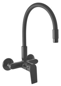 Mosogató csaptelep RAV SLEZÁK COLORADO szilikon karral 150 mm fekete CO102.5/10CMAT