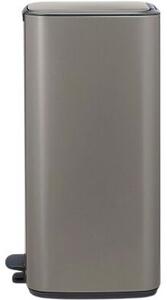 Brabantia Bo Pedal Bin pedálos hulladékgyűjtő szagmentesen záródó Soft-Close fedél, karcsú, négyzetes forma, műanyag tartály, 30L - O méret, acél, platinaszürke - 238161