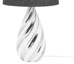 Fekete és ezüst kerámia asztali lámpa 65 cm VISELA
