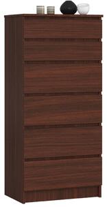 AKORD CLP Magas Fiókos Komód Laminált Wenge 6-Fiókos