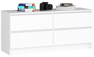 AKORD CLP K120 Komód 4 Fiókos Laminált Fehér Matt