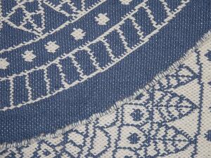Kétoldalas kék és bézs szőnyeg ⌀ 140 cm YALAK