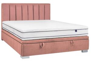 Marani Velvet ágyneműtartós ágykeret rózsaszín 160cm