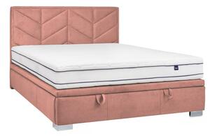 Morena Velvet ágyneműtartós ágykeret rózsaszín 160cm