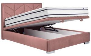 Morena Velvet ágyneműtartós ágykeret rózsaszín 160cm
