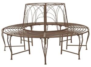 VidaXL Fa pad 8-Ülőhelyek száma Ø 160 x 89 cm Acél Antik Barna Kerek