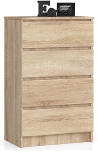 AKORD CLP K60 Komód Laminált Sonoma Tölgy 4 Fiókos