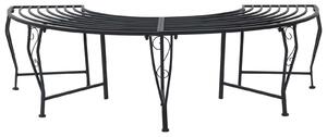 VidaXL Fakörül ülőpad 4 személyes 160 x 80 x 44 cm Acél Fekete