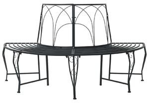 VidaXL Fa körüli pad 4 ülőhelyes 160 x 80 x 89 cm Acél Fekete