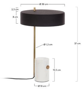 Fehér-fekete asztali lámpa fém búrával (magasság 53 cm) Phant – Kave Home