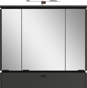 Antracitszürke tükrös fürdőszoba szekrény világítással 79x80 cm Modesto – Germania