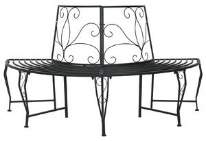 VidaXL 4 személyes fa körüli pad 160 x 80 x 89 cm acél fekete