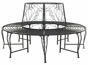 VidaXL Fa körüli pad, 8 személyes, Ø 160 x 89 cm, acél, fekete
