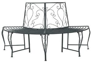 VidaXL Kör alakú pad fák köré, 4 személyes, 160 x 80 x 89 cm, acél