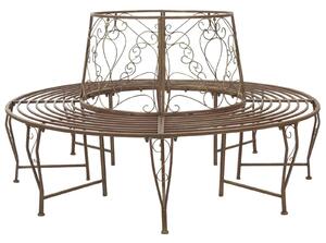 VidaXL Fa körüli pad 8 személyes Ø 160 x 89 cm Acél Antik Barna
