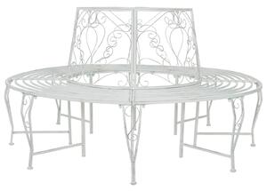 VidaXL Fa pad 8-Ülőhelyek száma Ø 160 x 89 cm Acél Antik fehér Kerek