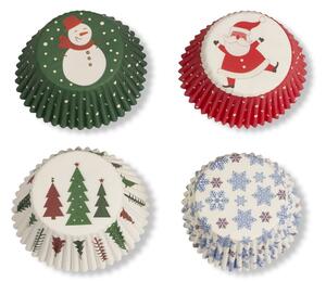 100 db-os karácsonyi muffin papír 4 különböző mintával