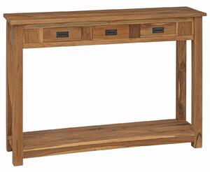 VidaXL Konzolasztal Természetes 110 x 30 x 80 cm Tömör Teakfa