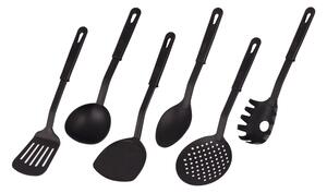 6 részes fekete műanyag konyhai tálaló eszköz készlet