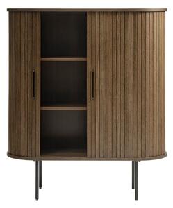 Barna szekrény tölgyfa dekorral 100x118 cm Nola – Unique Furniture