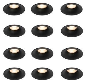 12 db-os süllyesztett spotlámpa szett fekete GU10 50 mm - Gijs