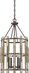 Quoizel loft függeszték wood hollow fekete falusias elsqz-wood-hollow-4p