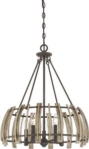 Quoizel loft függeszték wood hollow fekete falusias elsqz-wood-hollow-5p