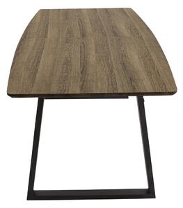 Asztal Dallas 172, Fekete, Barna, 75x85x160cm, Hosszabbíthatóság, Közepes sűrűségű farostlemez, Fém