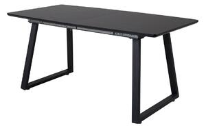 Asztal Dallas 172, Fekete, 75x85x160cm, Hosszabbíthatóság, Közepes sűrűségű farostlemez, Fém
