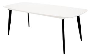 Asztal Dallas 131, Fehér, Fekete, 75x100x240cm, Közepes sűrűségű farostlemez, Fém