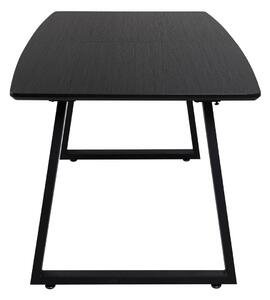 Asztal Dallas 172, Fekete, 75x85x160cm, Hosszabbíthatóság, Közepes sűrűségű farostlemez, Fém
