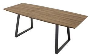 Asztal Dallas 172, Barna, Fekete, 75x85x160cm, Hosszabbíthatóság, Közepes sűrűségű farostlemez, Fém