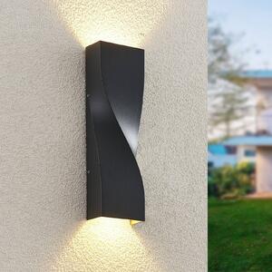 Lucande LED kültéri fali lámpa Tibelya, antracit, fel-le, IP65, Fekete, Alumínium, Modern