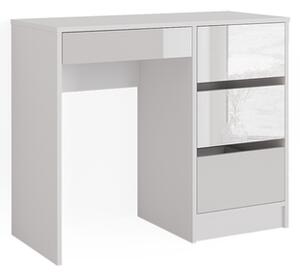Vicco Sherry íróasztal / fésülködőasztal, 90 cm, fehér-magasfényű fehér
