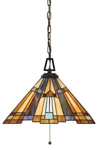 Quoizel klasszikus tiffany függeszték inglenook antik bronz színezett elsqz-inglenook-p-a