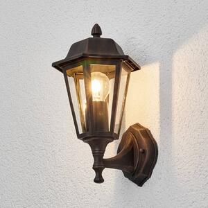 Lindby kültéri fali lámpa Lamina, felső foglalat, lámpa, E27, dimmelhető, Barna / rozsda, Alumínium, Antik