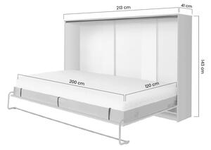 New Elegance vízszintes összecsukható ágy 120x200 - matt fehér
