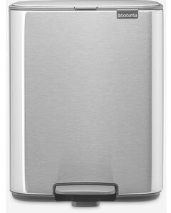 Brabantia Bo Pedal Bin pedálos hulladékgyűjtő szagmentesen záródó Soft-Close fedél, karcsú, négyzetes forma, műanyag tartály, 12L - C méret, r.m. acél, selyem matt ujjlenyomatmentes - 238048