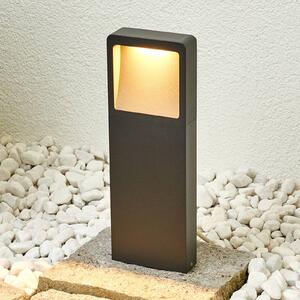 Lucande LED talapzati lámpa Leya, 35 cm, antracit, fém, IP54