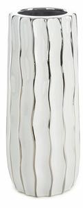 Savana kerámia váza Fehér/ezüst 13x13x30 cm