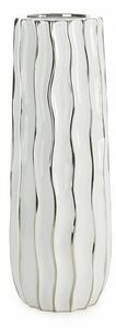 Savana kerámia váza Fehér/ezüst 15x15x40 cm