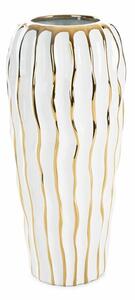 Savana kerámia váza Fehér/arany 15x15x34 cm