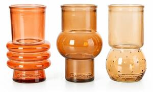 100% újrahasznosított üvegből készül váza 104053 mix narancsos színekben Narancssárga 10,5x10,5x17 cm
