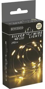 Silver lights 40 LED-es fényfüzér, meleg fehér, 195 cm