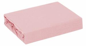 Adela jersey pamut gumis lepedő Púder rózsaszín 90x200 cm +25 cm